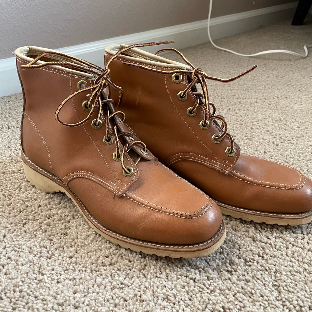 Vintage Redwing Inspired Leather Work Boots